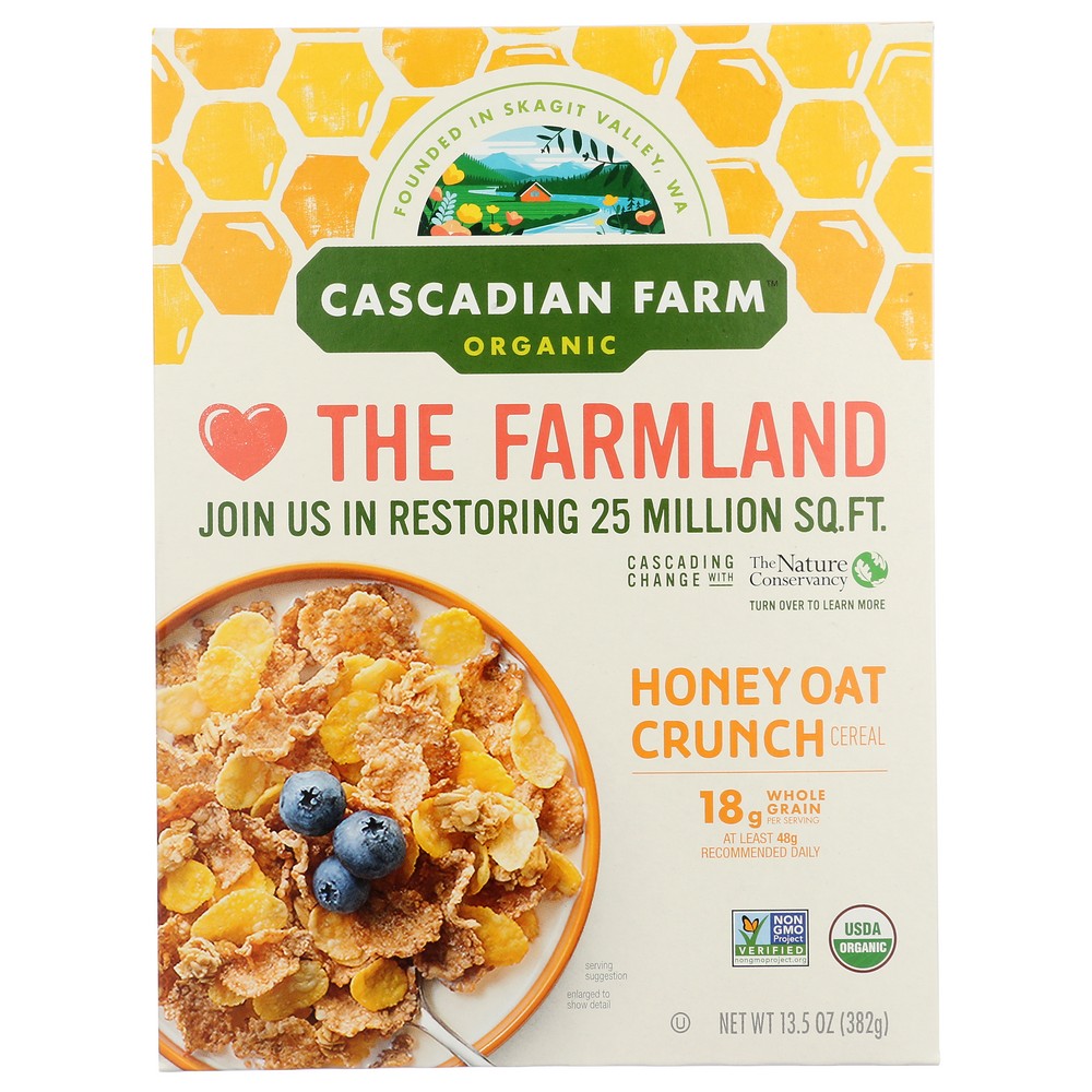 Cascadian Farm Cereal Hny Oat Crunch - 14 Ounce,  Case of 10