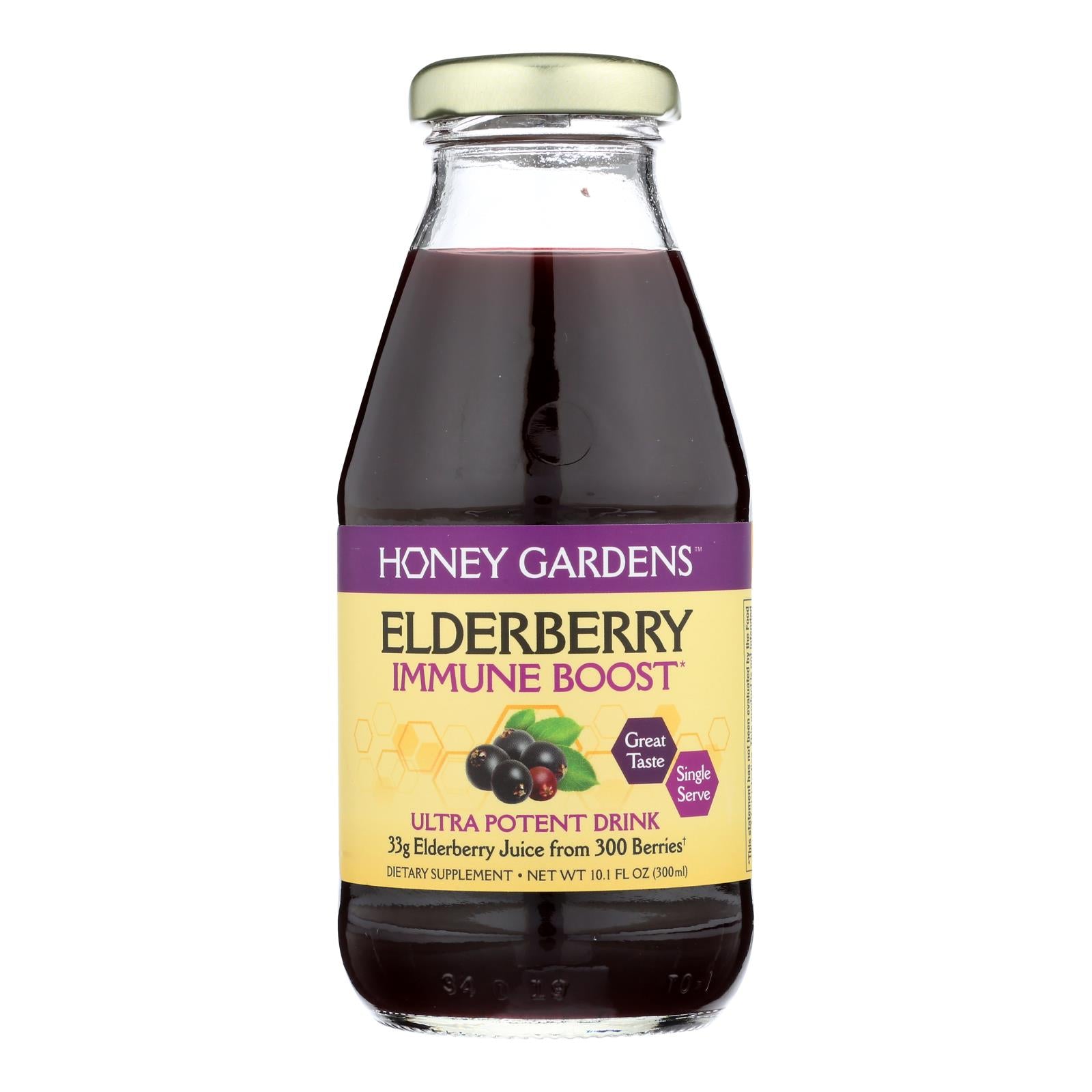 Honey Gardens - Elderbry Immune Boost Dark - Case of 4-10.1 Ounce