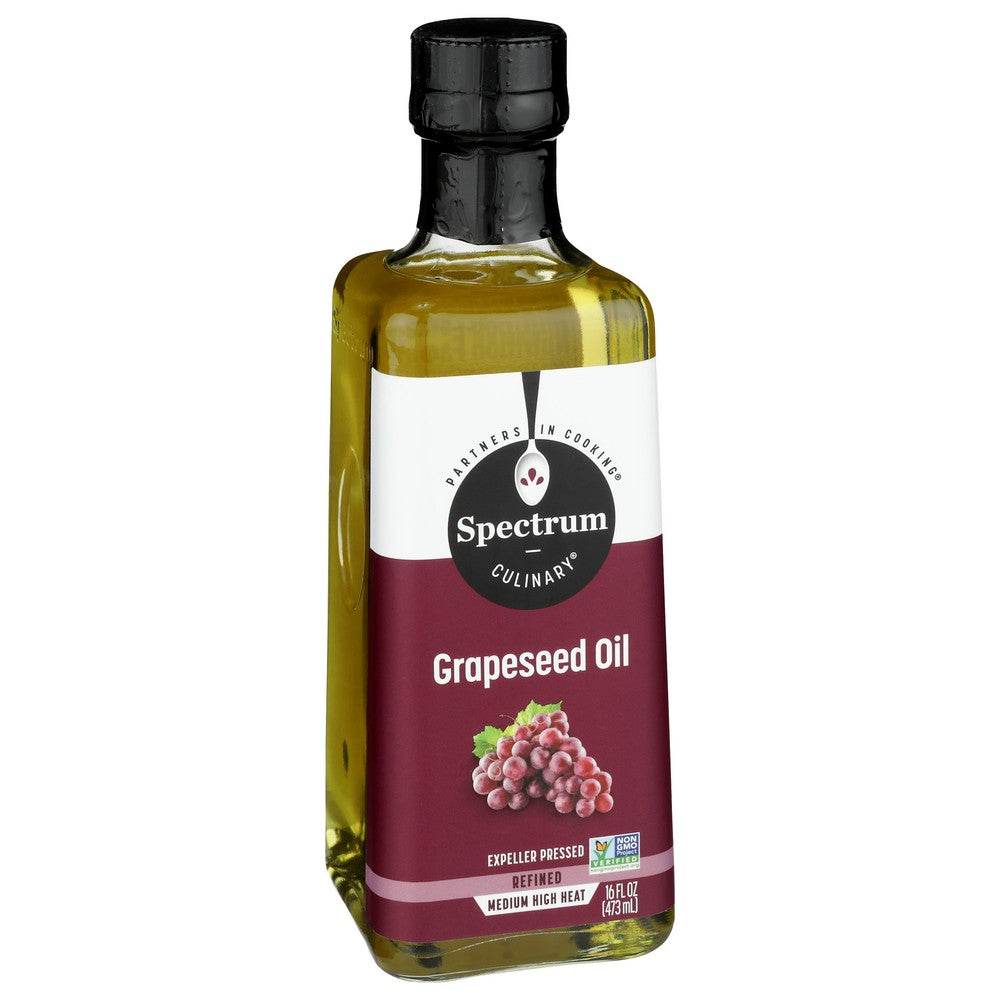 Spectrum Naturals Oil Grapeseed Refined - 16 Fluid Ounce,  Case of 6