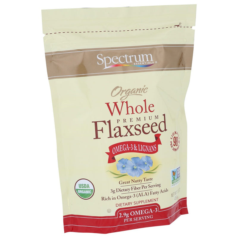 Spectrum Essential Flaxseed Whole Organic - 15 Ounce, Case of 3