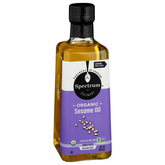 Spectrum Naturals Oil Sesame Unrefined Organic - 16 Fluid Ounce,  Case of 6