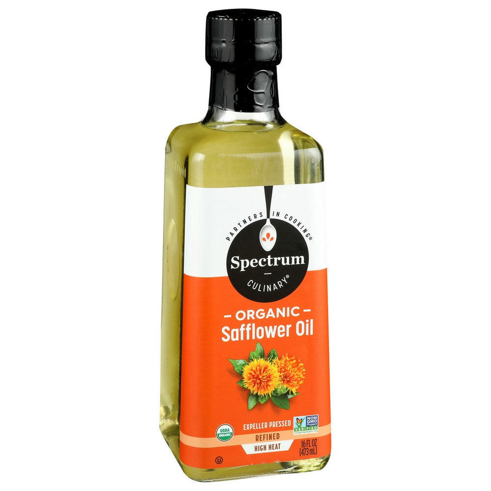 Spectrum Naturals Oil Safflower Refined Organic - 16 Fluid Ounce,  Case of 6