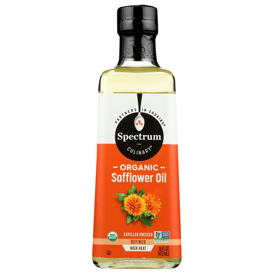 Spectrum Naturals Oil Safflower Refined Organic - 16 Fluid Ounce,  Case of 6