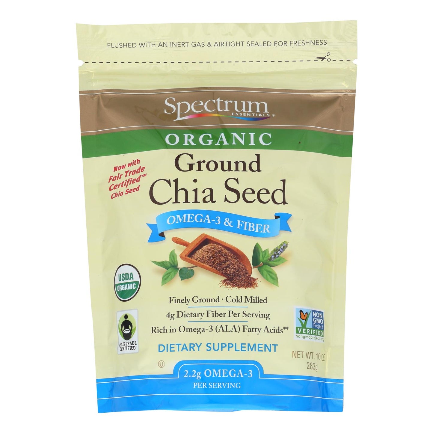 Spectrum Essentials Organic Chia Seed - Ground - 10 Ounce