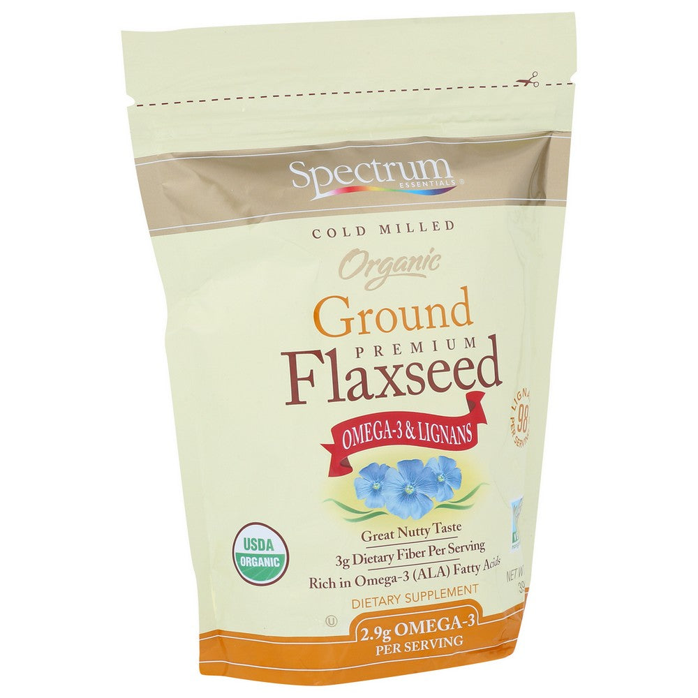 Spectrum Essential Flaxseed Ground Organic - 14 Ounce,  Case of 3