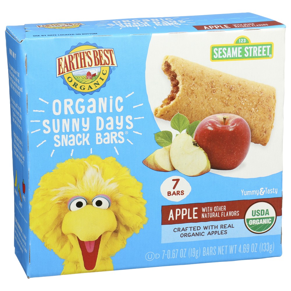 Earth's Best Organicanic® C20190, Earth’S Best, Sunny Days Snack Bars, Apple, 8 Bars,  Case of 6