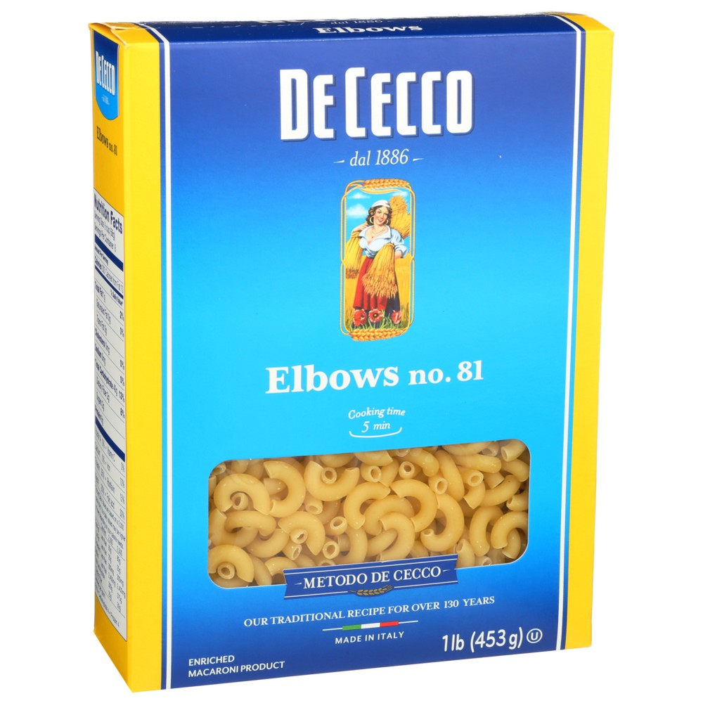 De Cecco , De Cecco Pasta, Elbows, Kosher, 1 Lb.,  Case of 20