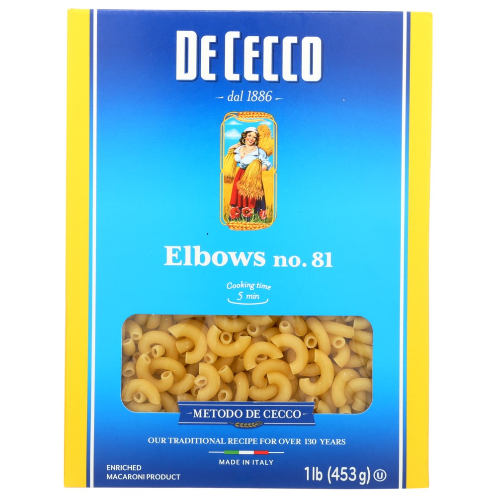 De Cecco , De Cecco Pasta, Elbows, Kosher, 1 Lb.,  Case of 20