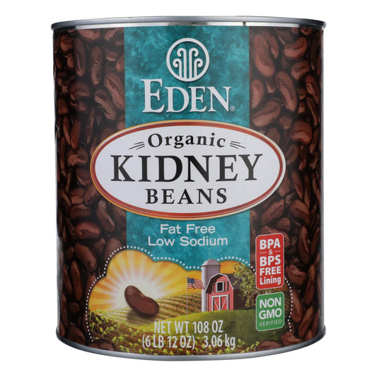 Eden Foods Organic Kidney Beans - Case of 6 - 108 Ounce.