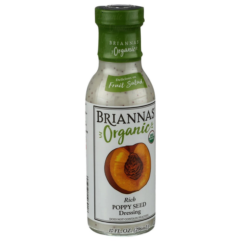 Briannas Dressing Poppy Seed Organic - 10 Ounce, Case of 6