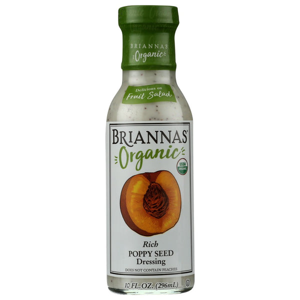 Briannas Dressing Poppy Seed Organic - 10 Ounce, Case of 6