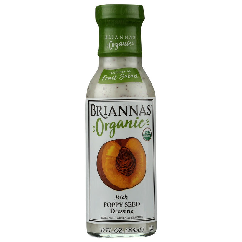 Briannas Dressing Poppy Seed Organic - 10 Ounce, Case of 6