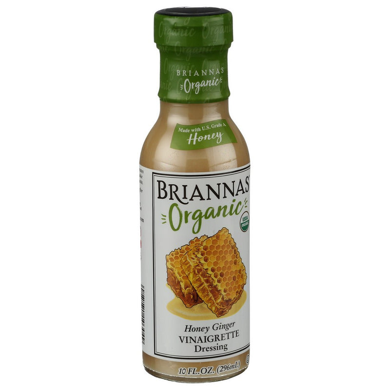 Briannas Dressing Hny Gngr Vngrt Organic - 10 Ounce, Case of 6