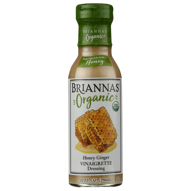 Briannas Dressing Hny Gngr Vngrt Organic - 10 Ounce, Case of 6