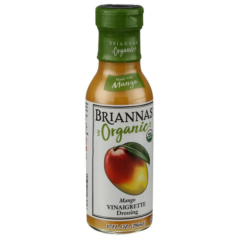 Briannas Dressing Trpcl Mngo Organic - 10 Ounce, Case of 6