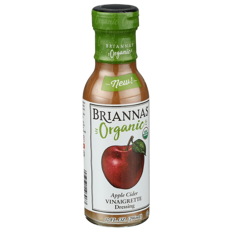 Briannas Drssng Organic Appl Cidr Vingrt - 10 Ounce, Case of 6