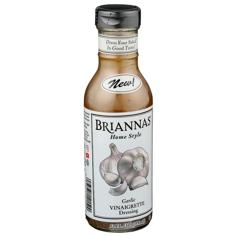 Briannas Dressing Garlic Vnagrtte - 12 Ounce, Case of 6