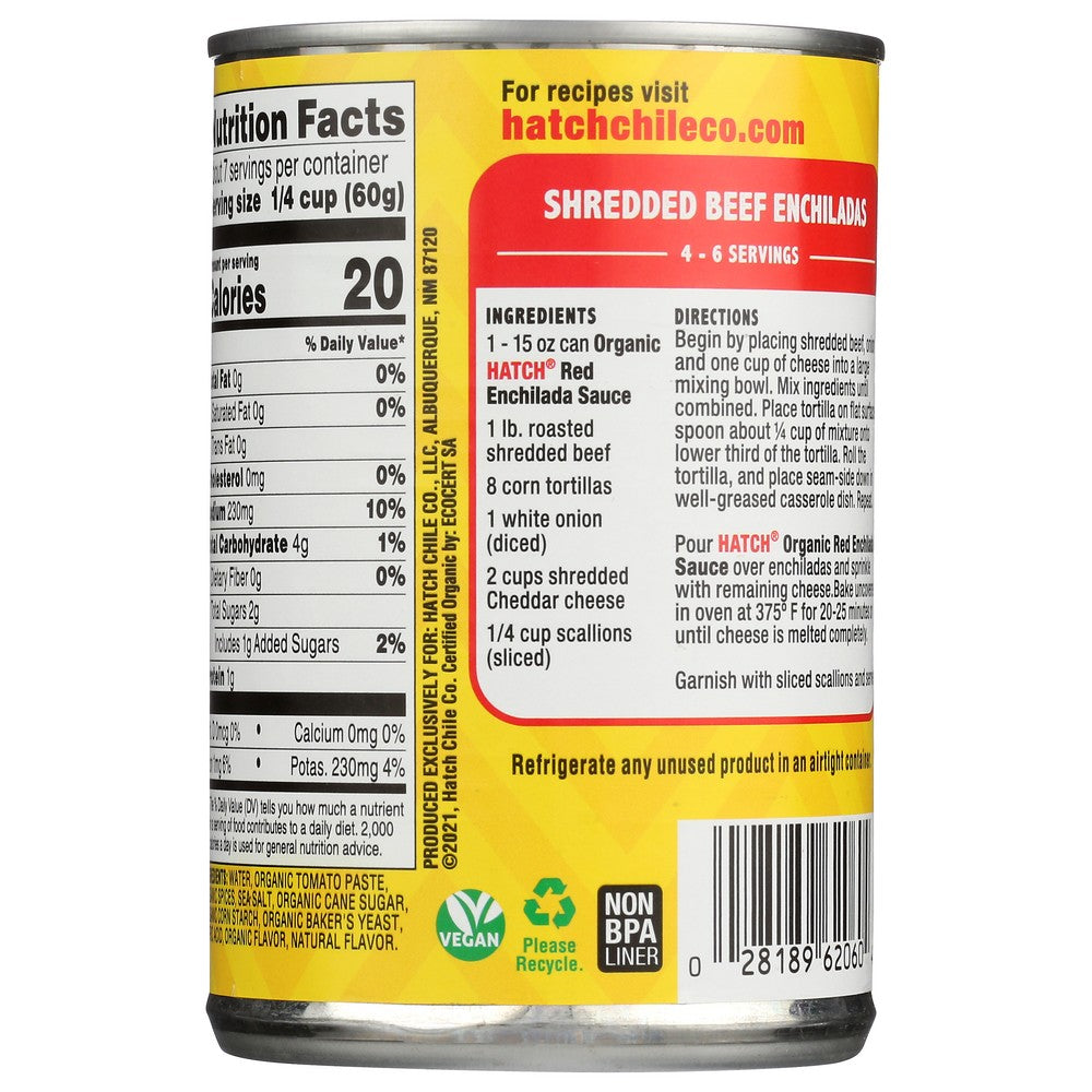 Hatch Sauce Enchlda Red Med - 15 Ounce,  Case of 12