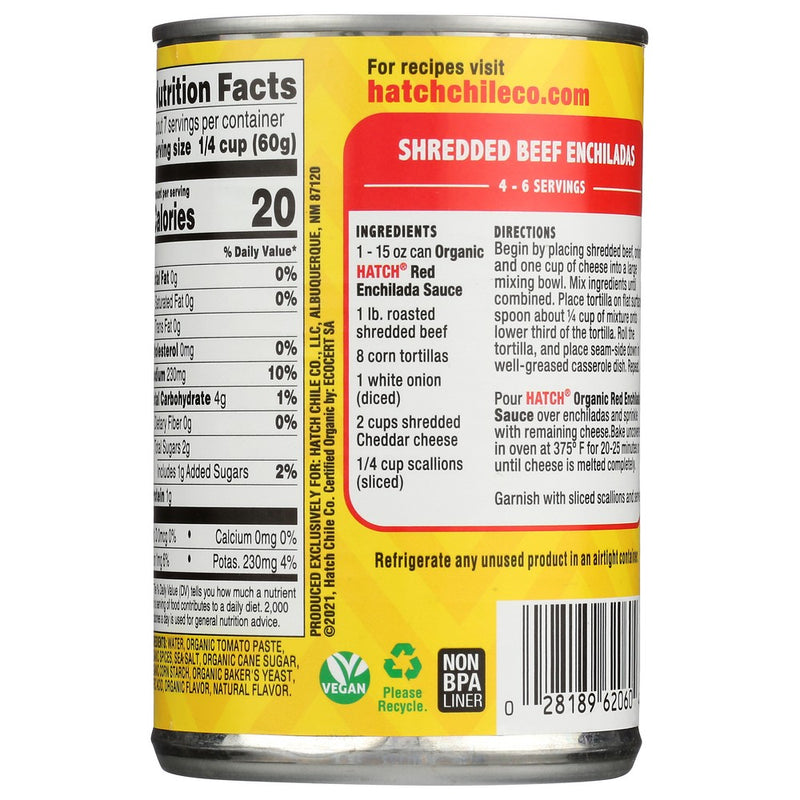 Hatch Sauce Enchlda Red Med - 15 Ounce, Case of 12