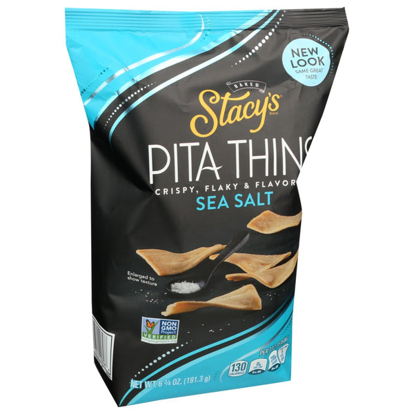 Stacys Pita Chip Pita Thins Sea Salt - 7 Ounce, Case of 8