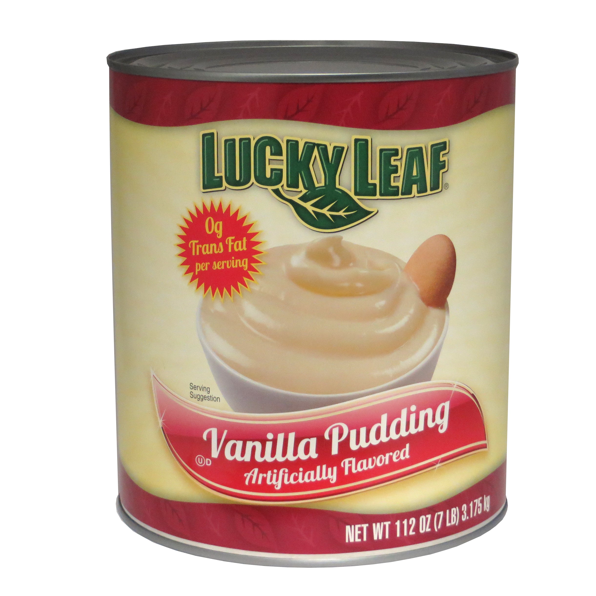 Lucky Leaf Vanilla Pudding G Trans Fat Perserving Cans 112 Ounce Size - 6 Per Case