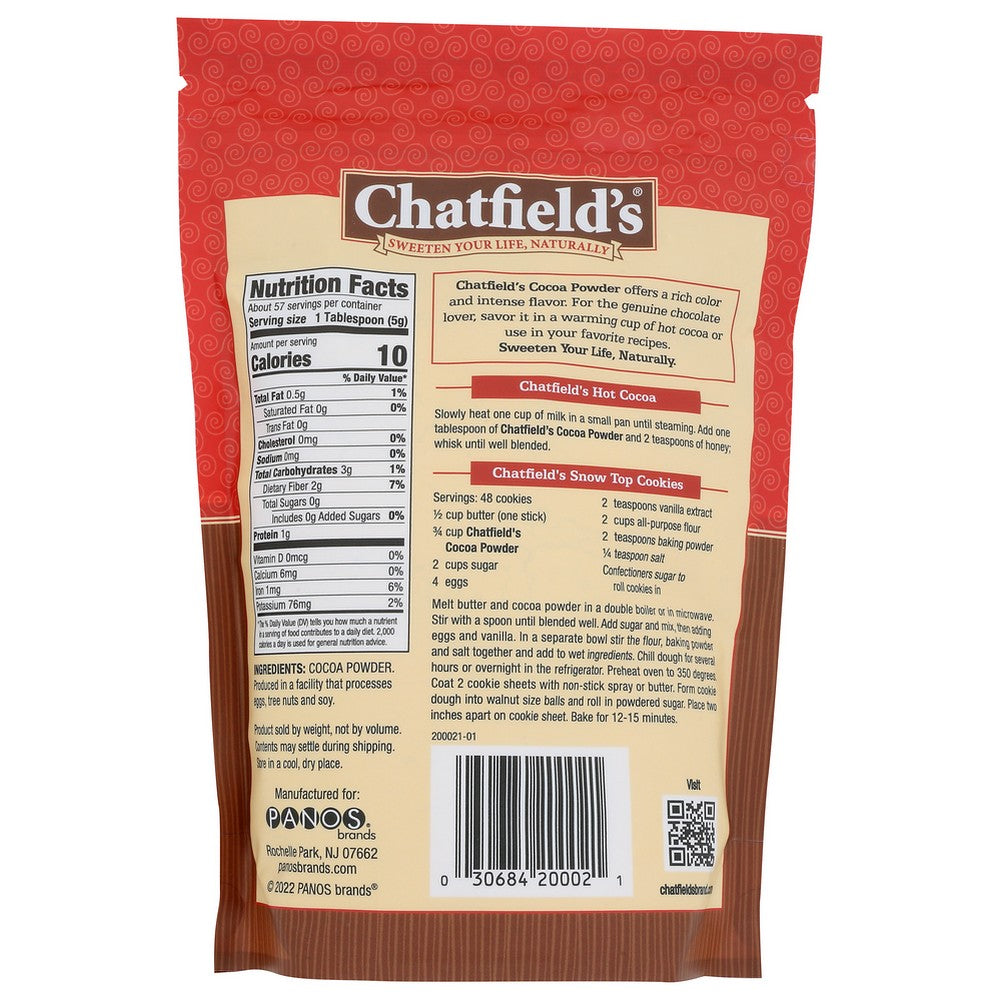 Chatfields Cocoa Powder Pouch - 10 Ounce,  Case of 6