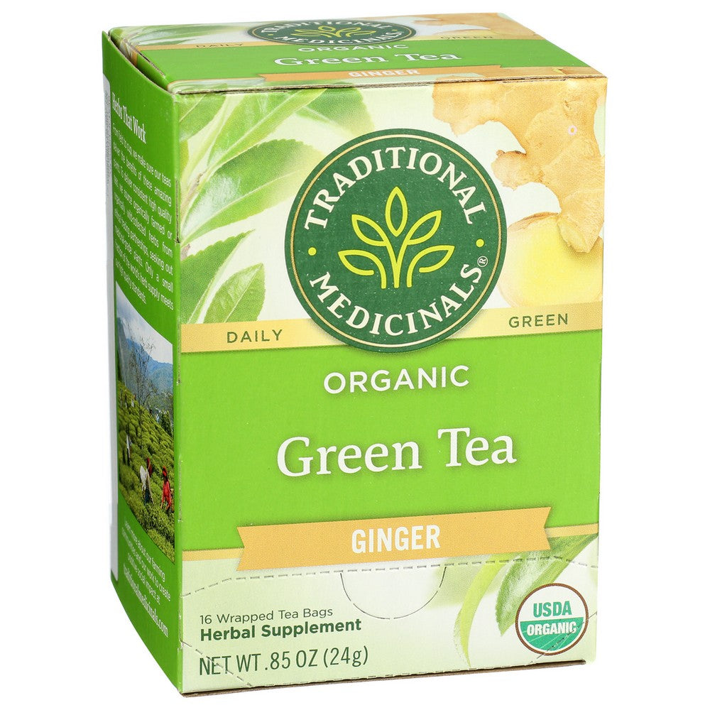 Traditional Medicinals Tea Grn Ginger Organic Ftc - 16 Bag,  Case of 6