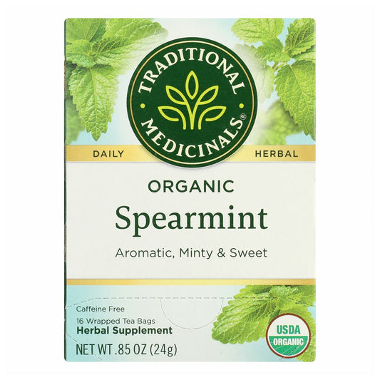 Traditional Medicinals Tea Spearmint Organicanic - 16 Bag,  Case of 6