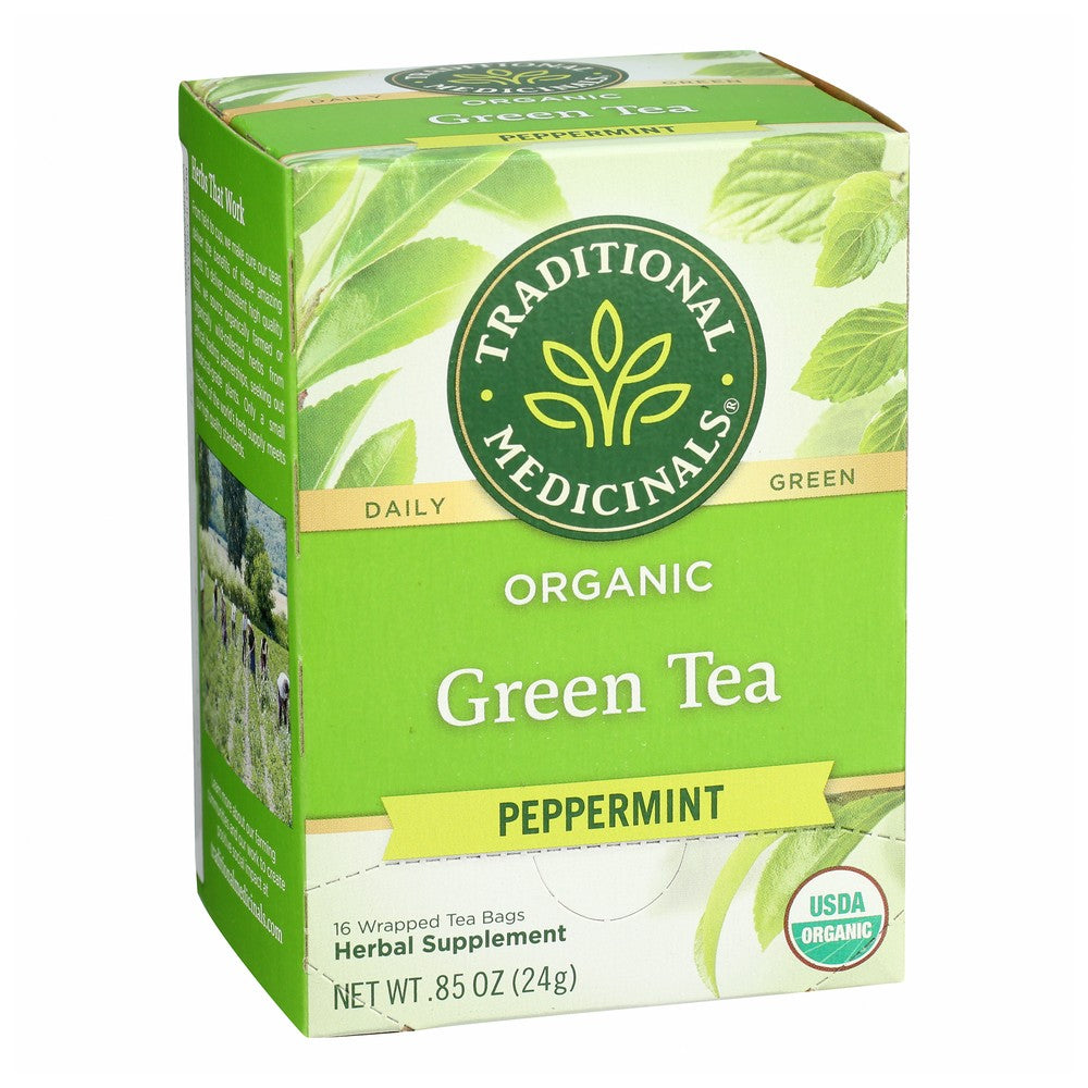 Traditional Medicinals Tea Grn Peppermint Organic - 16 Bag,  Case of 6