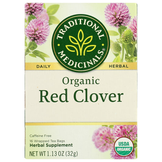 Traditional Medicinals® Tbrc, Organicanic Red Clover Naturally Caffeine Free Herbal Tea 1.13 Ounce,  Case of 6