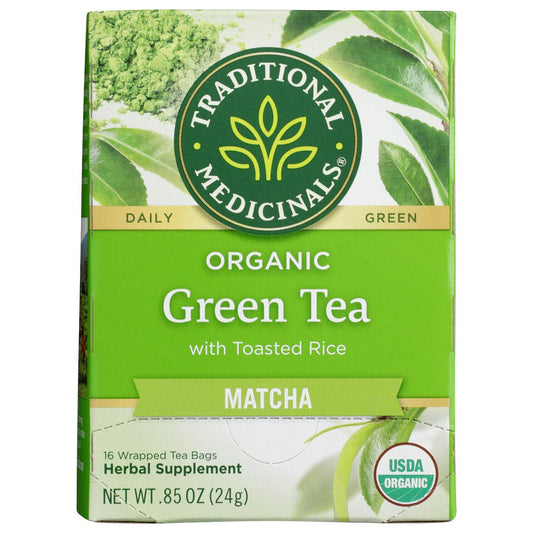 Traditional Medicinals® Tbmg, With Toasted Rice Organicanic Green Tea Matcha 0.85 Ounce,  Case of 6