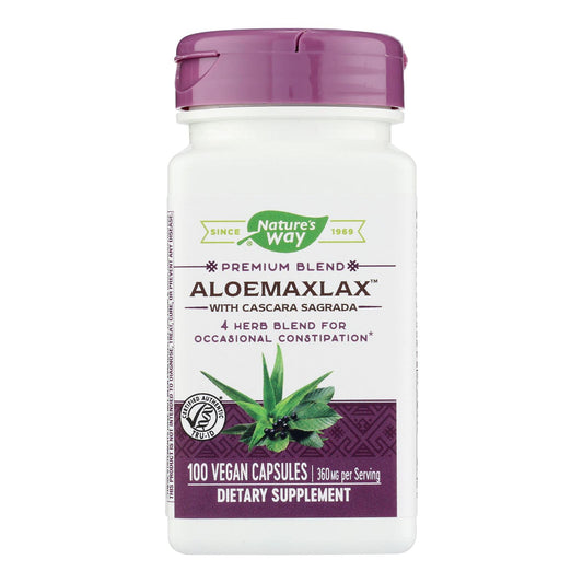 Nature's Way - AloeMaxLax with Cascara Sagrada - 100 Vegetarian Capsules