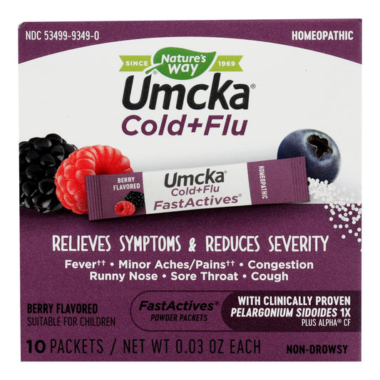 Nature's Way - Umcka FastActives Cold Plus Flu Relief Berry - 10 Packets