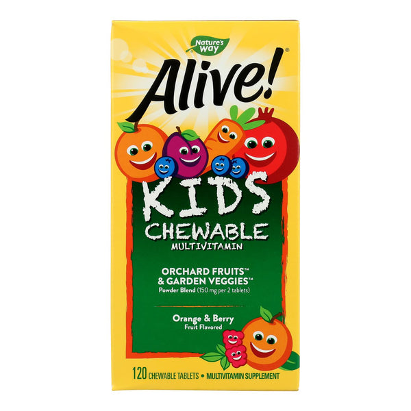 Nature's Way - Alive! Children's Chewable Multi-Vitamin - Orange and Berry - 120 Chewable Tablets