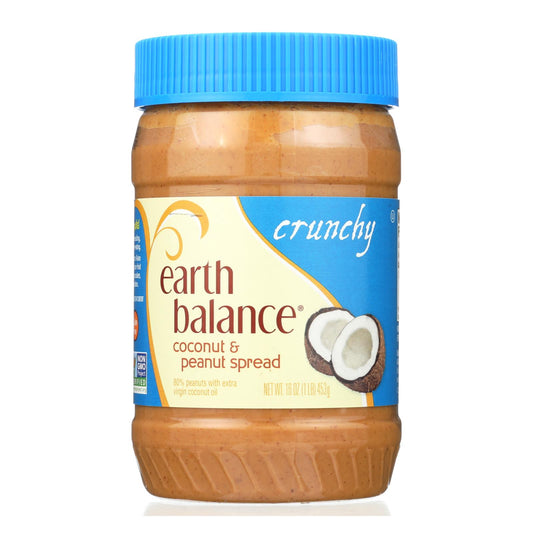 Earth Balance Crunchy Coconut and Peanut Spread - Case of 12 - 16 Ounce.