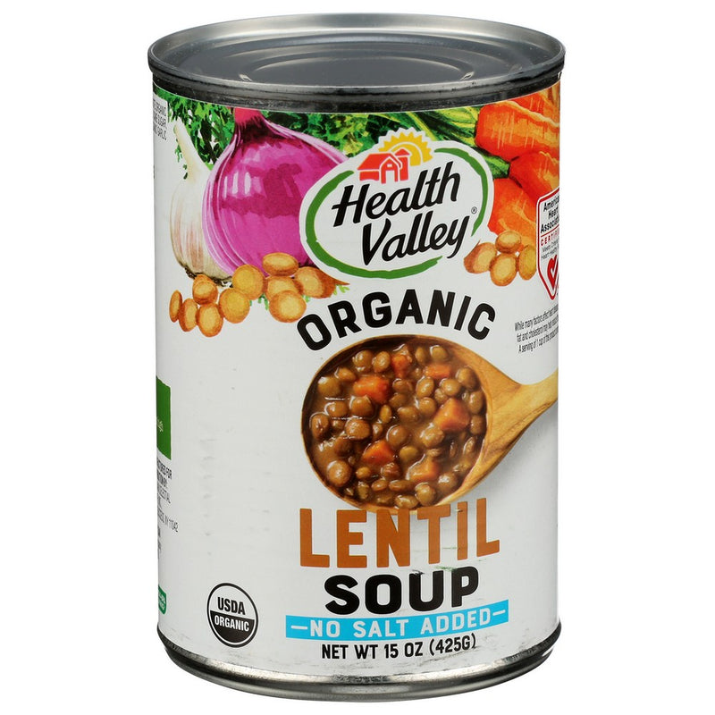 Health Valley Soup Lentil Ns Organic - 15 Ounce, Case of 12