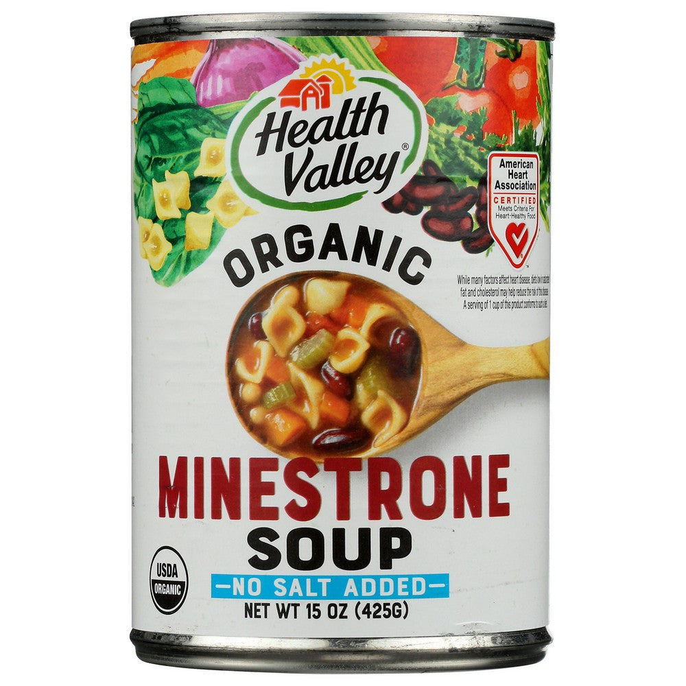 Health Valley 22103, Minestrone No Salt Soup 15 Ounce,  Case of 12