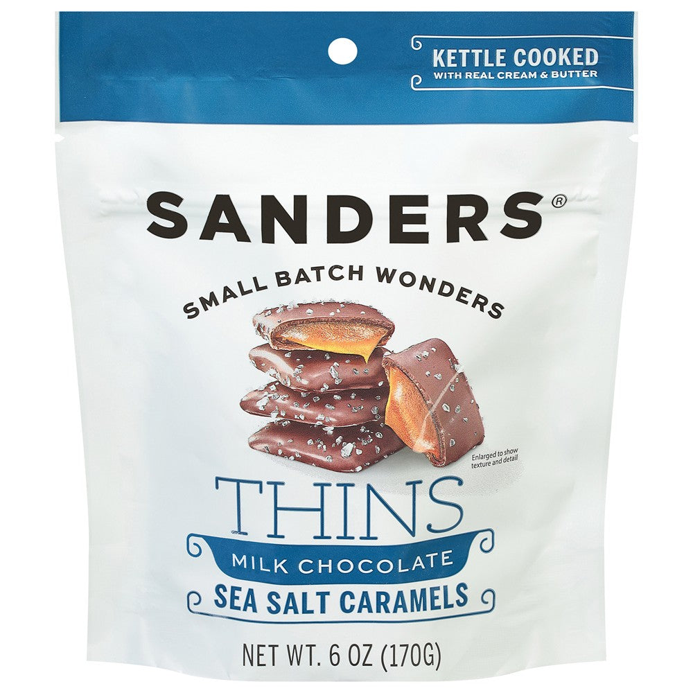 Sanders - Milk Choc Ssalt Crml Thin - Case of 6-6 OZ
