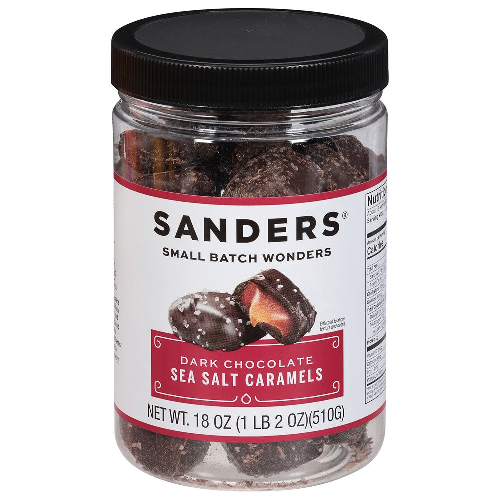 Sanders - Caramels Dk Choc Ssalt - Case of 6-18 OZ