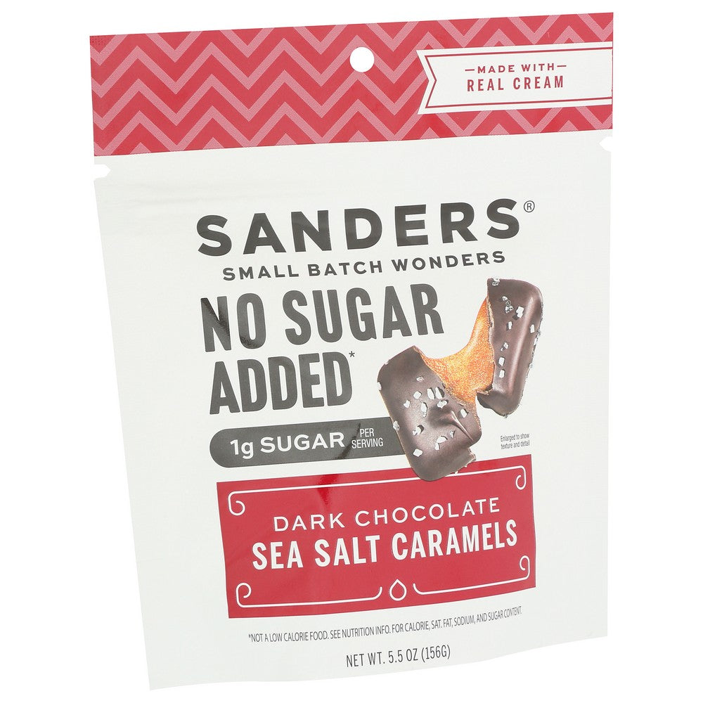 Sanders Caramels Dk Choc Sslt No Sug - 6 Ounce,  Case of 6