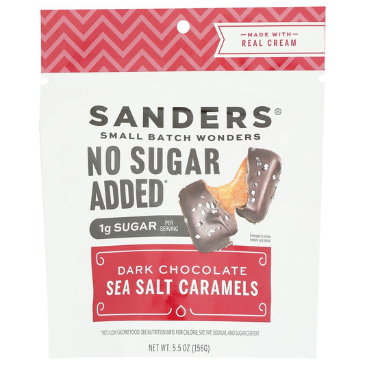 Sanders Caramels Dk Choc Sslt No Sug - 6 Ounce,  Case of 6