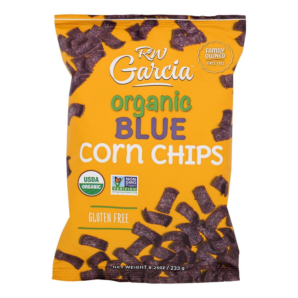 R. W. Garcia Organic Blue Corn Chips - Case of 12 - 8.25 OZ