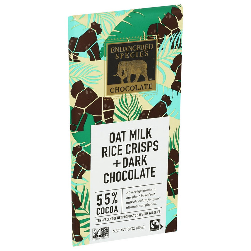 Endangered Species Bar Oat Mlk Dk Chocolate Rc - 3 Ounce, Case of 12