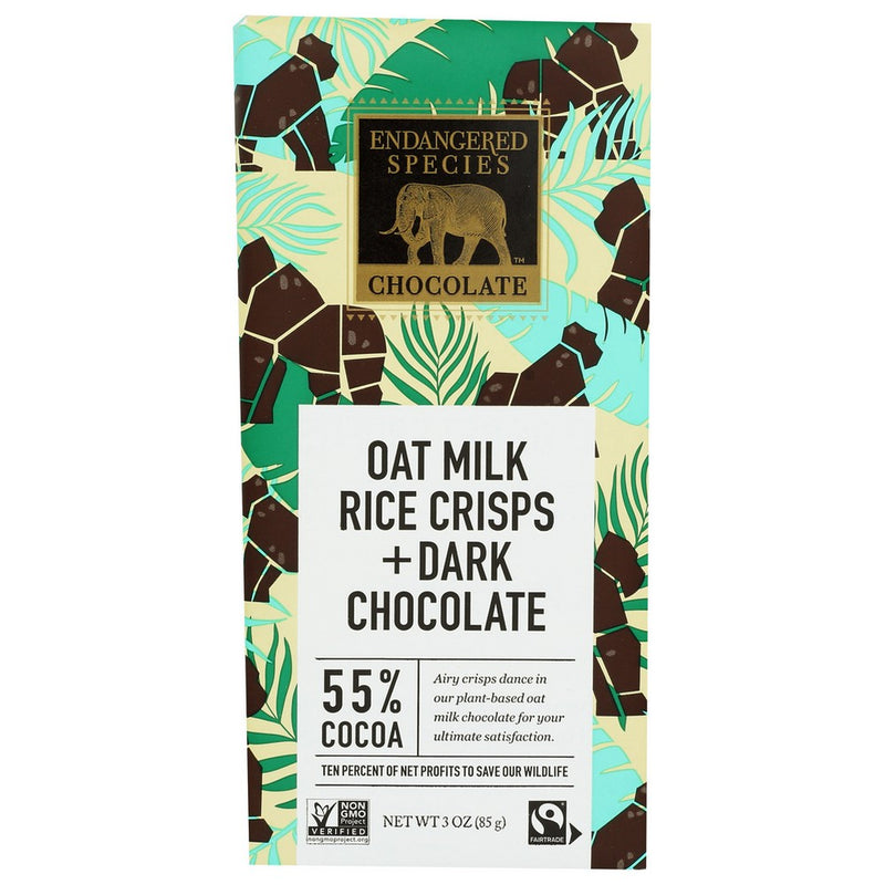 Endangered Species Bar Oat Mlk Dk Chocolate Rc - 3 Ounce, Case of 12