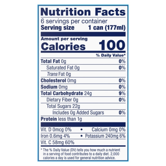 Dole 100% Pineapple Juice 6 Ounce Size - 48 Per Case