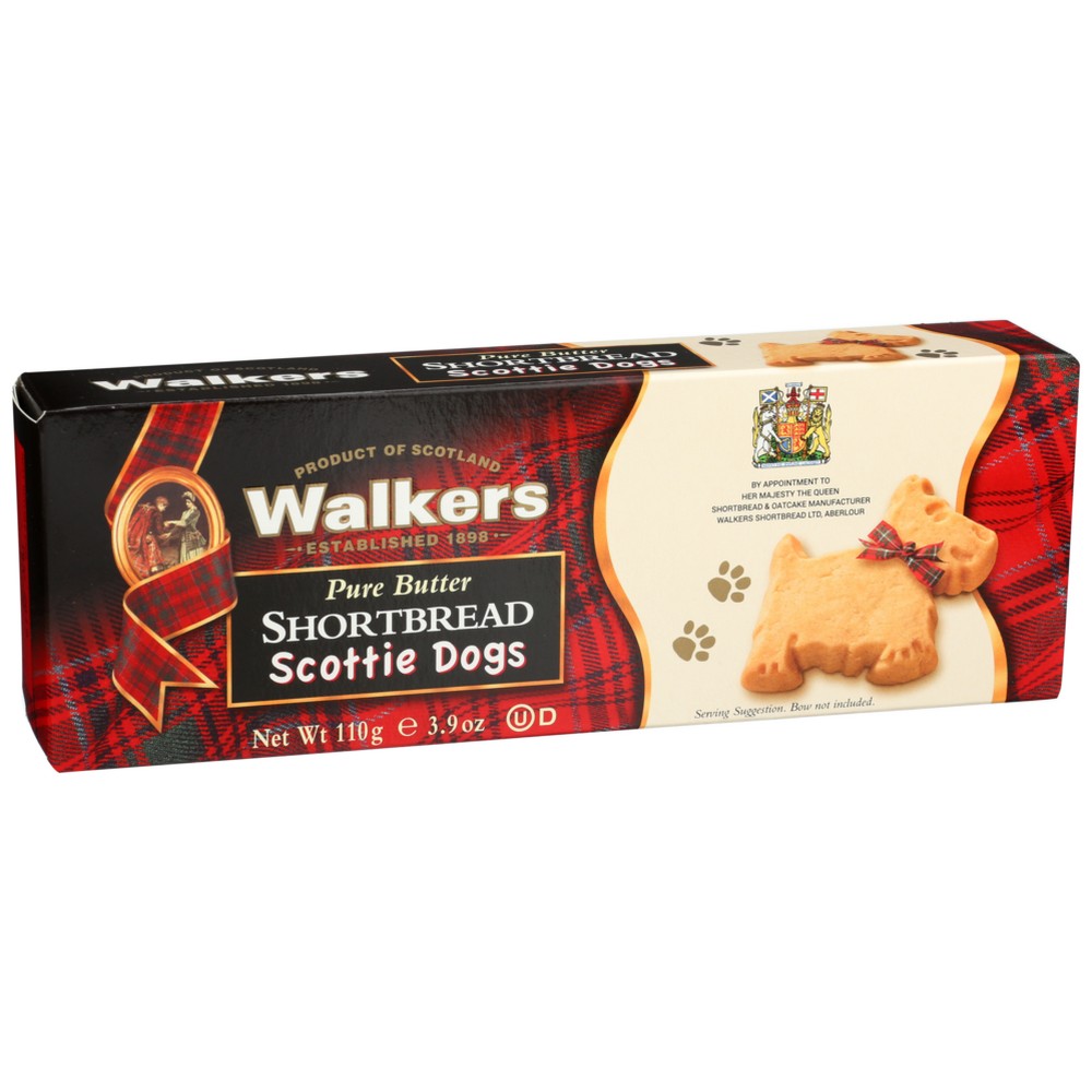 Walker's 01813, Walkers Shortbread Cookies, Pure Butter Shortbread, Scottie Dogs, 110 G.,  Case of 12