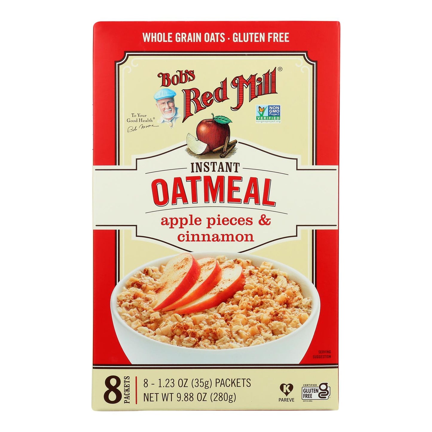 Bob's Red Mill - Instant Oatmeal Gluten Free Pkt Apple Cinnamon - Case of 4-9.88 Ounce