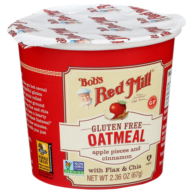 Bobs Red Mill Oatmeal Cup Apple Cinn - 2 Ounce, Case of 12