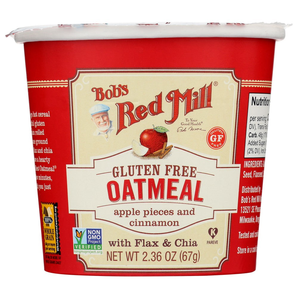 Bob's Red Mill 1366C0112, Bob’S Red Mill, Oatmeal Cups, Apple Cinnamonamon, 2.36 Oz. Cup,  Case of 12