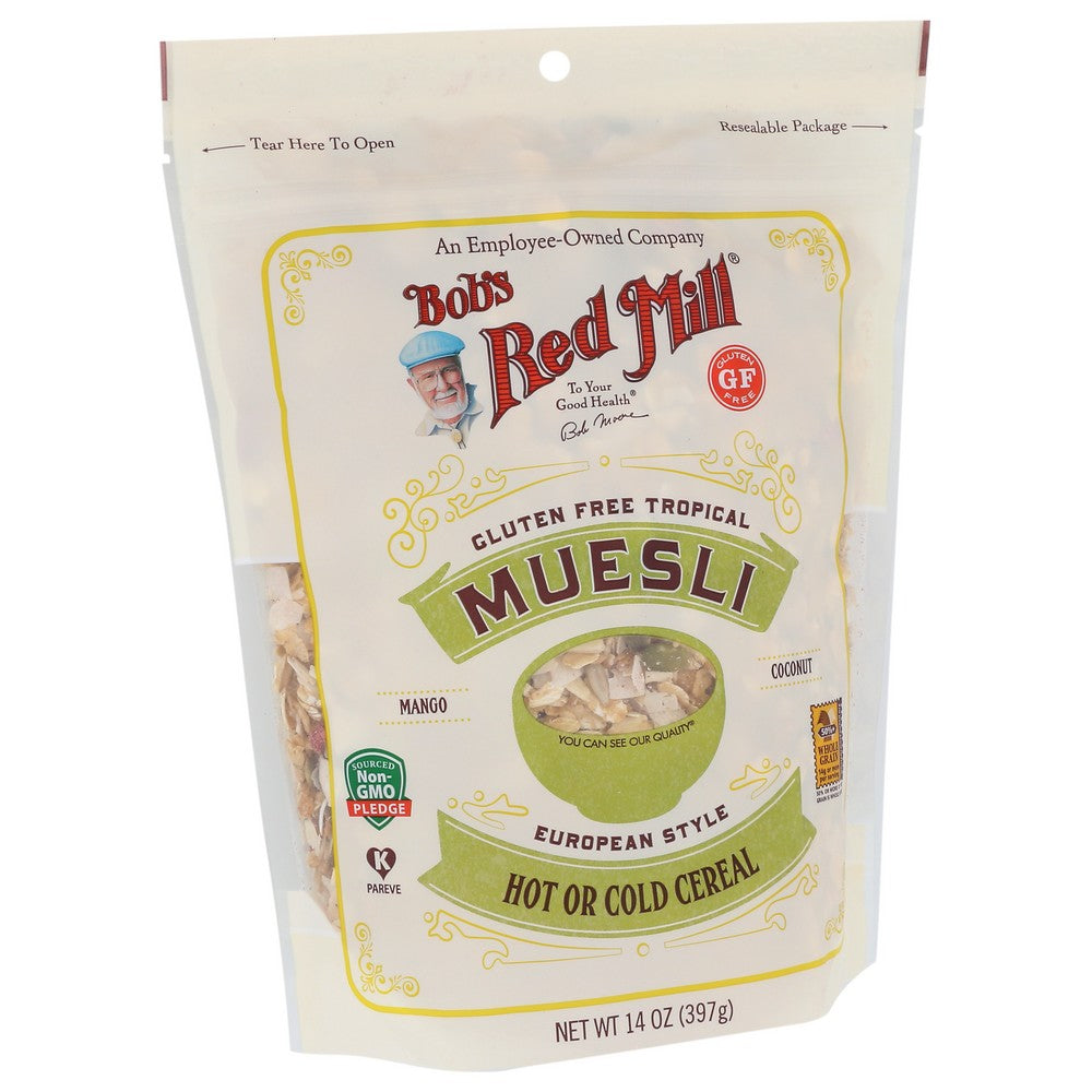 Bob's Red Mill® 1975S144, Bob’S Red Mill Gluten-Free Tropical Muesli European Style Hot Or Cold Cereal, 14 Oz.,  Case of 4